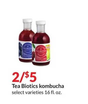 Hy-Vee Tea biotics kombucha offer