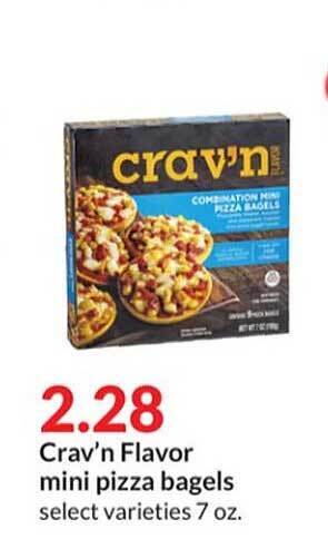 Hy-Vee Crav'n flavor mini pizza bagels offer
