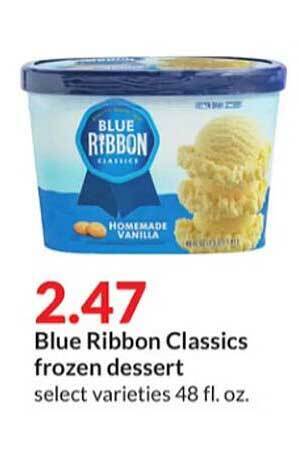 Hy-Vee Blue ribbon classics frozen dessert offer
