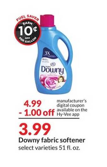 Hy-Vee Downy fabric softener offer