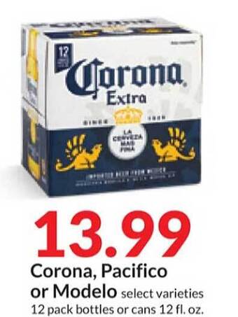 Hy-Vee Corona, pacifico or modelo offer