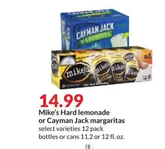 Hy-Vee Mike's hard lemonade or cayman jack margaritas offer