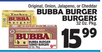 Bravo Supermarkets Bubba burger burgers offer