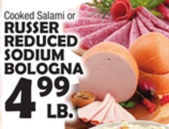 Bravo Supermarkets Russer reduced sodium bologna offer