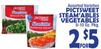 Bravo Supermarkets Pictsweet steam'ables vegetables offer