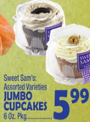 Bravo Supermarkets Sweet sam's jumbo cupcakes offer