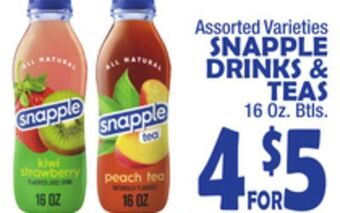 Bravo Supermarkets Snapple drinks & teas offer