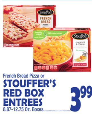 Bravo Supermarkets Stouffer's red box entrees offer