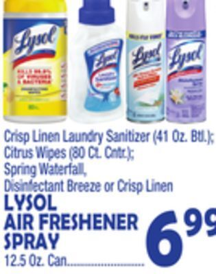 Bravo Supermarkets Lysol air freshener spray 12.5 oz. can offer