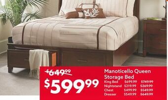 Big Lots Manoticello queen storage bed offer