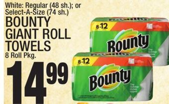 C Town Bounty giant roll towels 8 roll pkg offer
