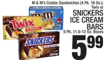 C Town Snickers ice cream bars 6 pk. 11.6-12 oz. boxes offer