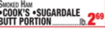 C Town •cook's •sugardale butt portion offer