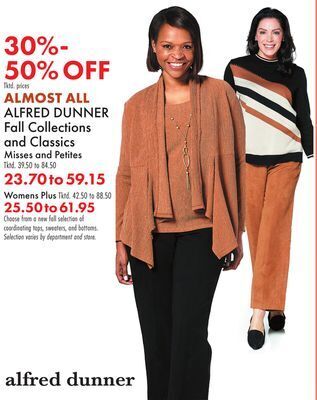 Boscov's Alfred dunner fall collections and classics offer