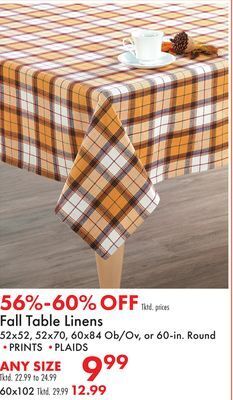 Boscov's Fall table linens offer