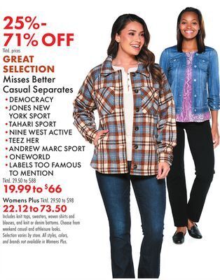 Boscov's Misses better casual separates offer