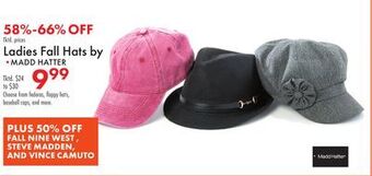 Boscov's Ladies fall hats by madd hatter offer
