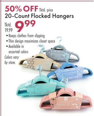 Boscov's 20-count flocked hangers offer