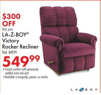 Boscov's La-z-boy® victory rocker recliner offer