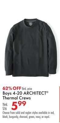 Boscov's Boys 4-20 architect® thermal crews offer