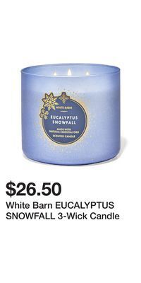 Bath & Body Works White barn eucalyptus snowfall 3-wick candle offer