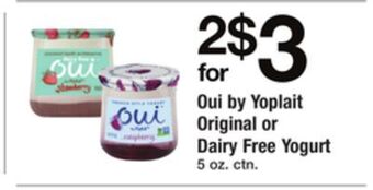 ACME Oui by yoplait original or dairy free yogurt offer