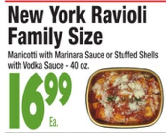 King Kullen New york ravioli family size offer