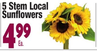 King Kullen 5 stem local sunflowers offer