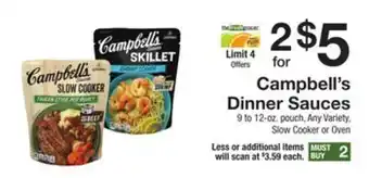 The Fresh Grocer Dinner sauces offer