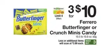 The Fresh Grocer Butterfinger or crunch minis candy offer