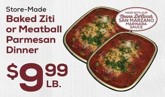 DeCicco & Sons Baked ziti or meatball parmesan dinner offer