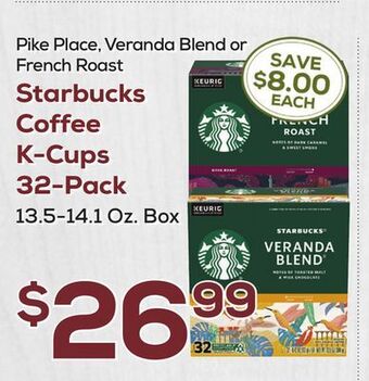 DeCicco & Sons Starbucks coffee k-cups 32-pack offer