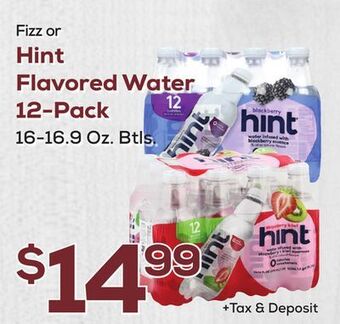DeCicco & Sons Fizz hint flavored water 12-pack offer