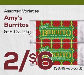 DeCicco & Sons Amy's burritos offer