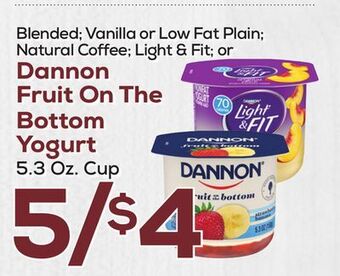 DeCicco & Sons Dannon fruit on the bottom yogurt offer