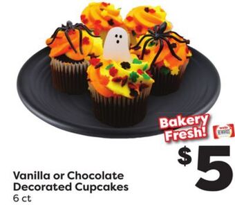 Weis Markets Vanilla or chocolate decorated cupcakes offer