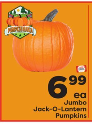 Weis Markets Jumbo jack-o-lantern pumpkins offer