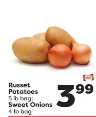 Weis Markets Russet potatoes 5 lb bag sweet onions 4 lb bag offer