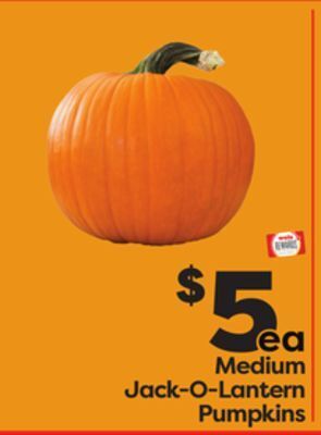 Weis Markets Medium jack-o-lantern pumpkins offer