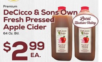 DeCicco & Sons Decicco & sons own fresh pressed apple cider offer
