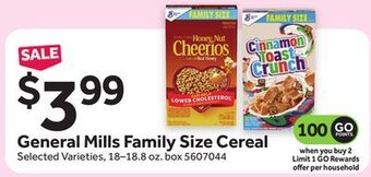 Stop&Shop General mills family size cereal offer