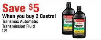 AutoZone Castrol transmax automatic transmission fluid offer