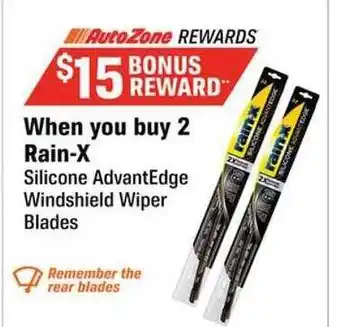 AutoZone Rain-x silicone advantedge windshield wiper blades offer