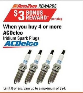 AutoZone Acdelco iridium spark plugs offer