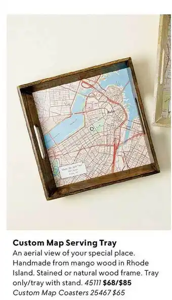 Uncommon Goods Custom map serving tray offer