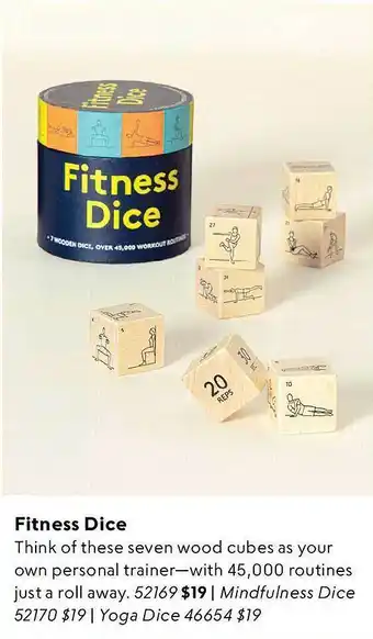 Uncommon Goods Fitness dice offer