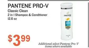 Health Mart Pantene Pro-v Classic Clean 2 In 1 Shampoo & Conditioner 12.6 Oz offer