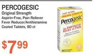 Health Mart Percogesic Original Strength Aspirin-free, Pain Reliever, Fever Reducer - Antihistamine Coated Tablets, 90 Ct offer