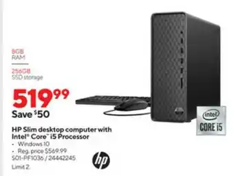 Staples Hp Slim Desktop Computer With Intel Core I5 Processor offer