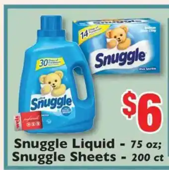 Weis Markets Snuggle Liquid - 75 Oz, Snuggle Sheets - 200 Ct offer